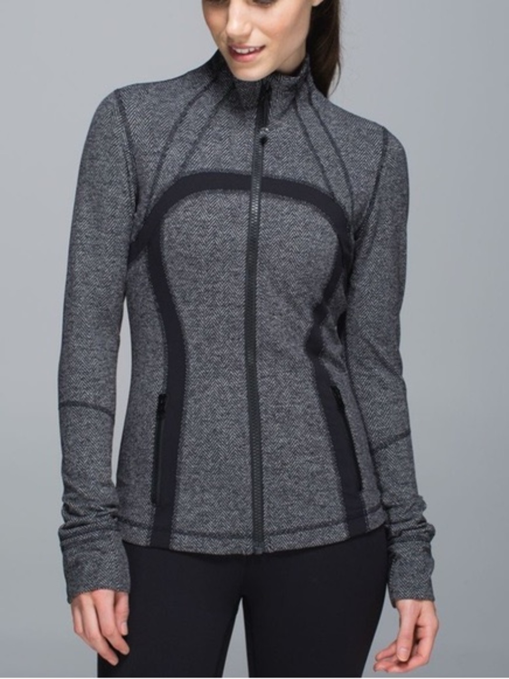 lululemon athletica Heathered Grey Full‑Zip Utility Jacket Sz:6